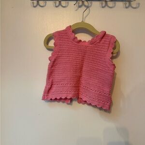 Gap Pink Crochet Sleeveless Top